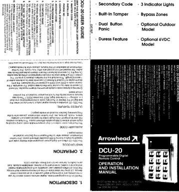 DCU-20 Keypad - AAA Alarms