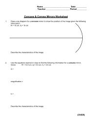 Concave & Convex Mirrors Worksheet