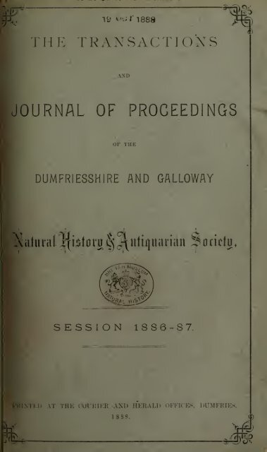 Vol 5 - Dumfriesshire & Galloway Natural History and Antiquarian ...