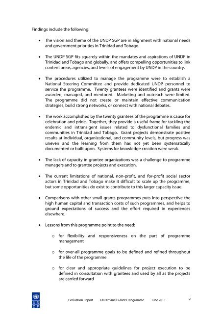 UNDP Small Grants Programme Evaluation Report June 2011