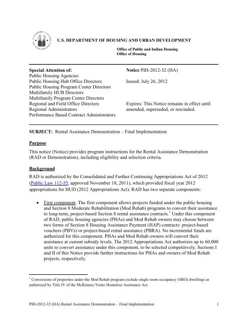 Rad Pih Notice 2012 32 Pdf 1 Mb National Low Income