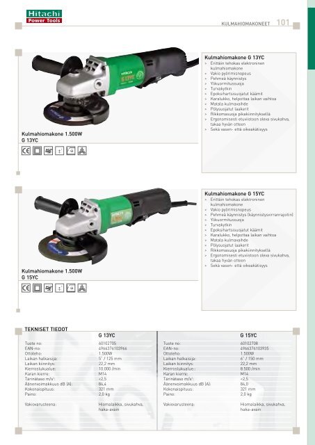 Lataa pdf-tiedosto - Hitachi Power Tools Finland Oy