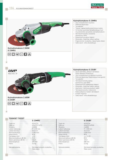 Lataa pdf-tiedosto - Hitachi Power Tools Finland Oy