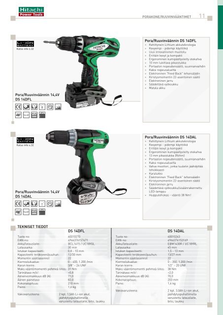 Lataa pdf-tiedosto - Hitachi Power Tools Finland Oy