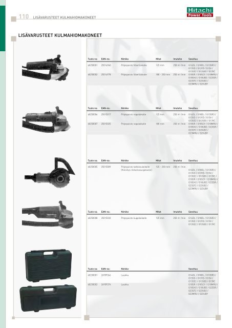 Lataa pdf-tiedosto - Hitachi Power Tools Finland Oy