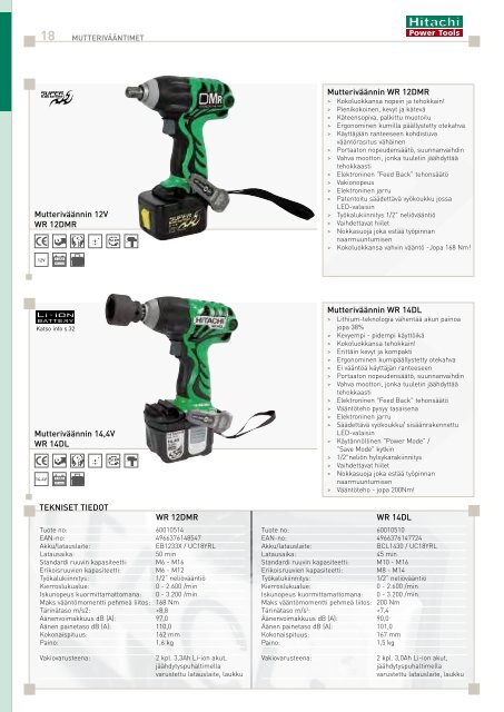 Lataa pdf-tiedosto - Hitachi Power Tools Finland Oy