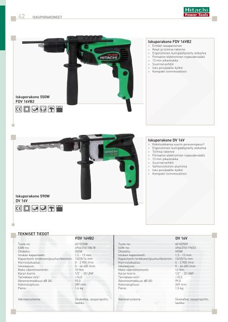 Lataa pdf-tiedosto - Hitachi Power Tools Finland Oy