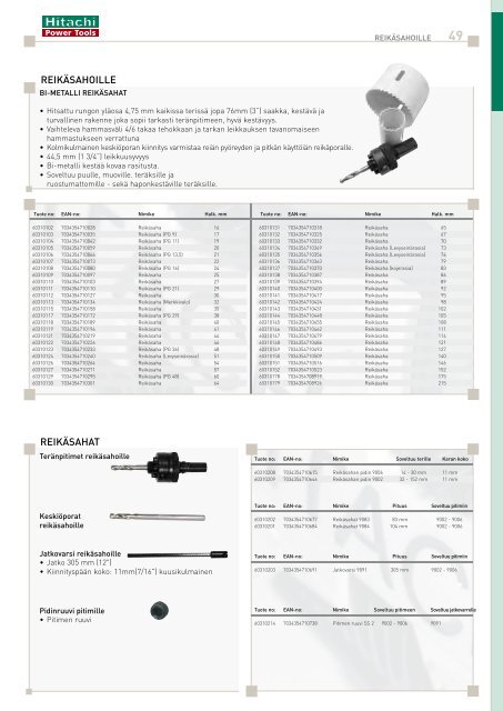 Lataa pdf-tiedosto - Hitachi Power Tools Finland Oy