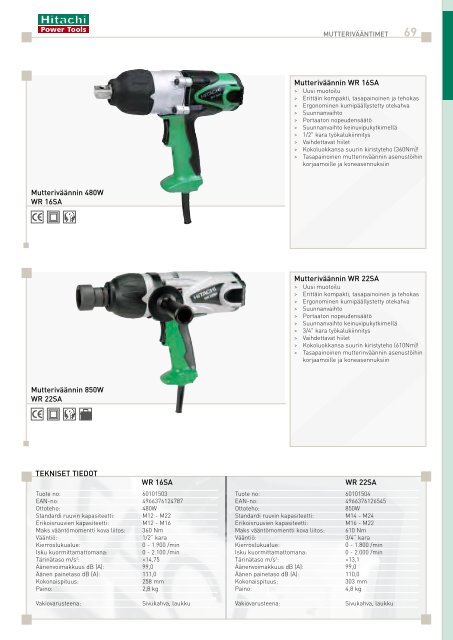 Lataa pdf-tiedosto - Hitachi Power Tools Finland Oy