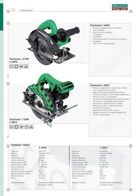 Lataa pdf-tiedosto - Hitachi Power Tools Finland Oy