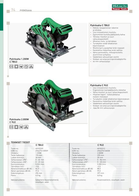 Lataa pdf-tiedosto - Hitachi Power Tools Finland Oy