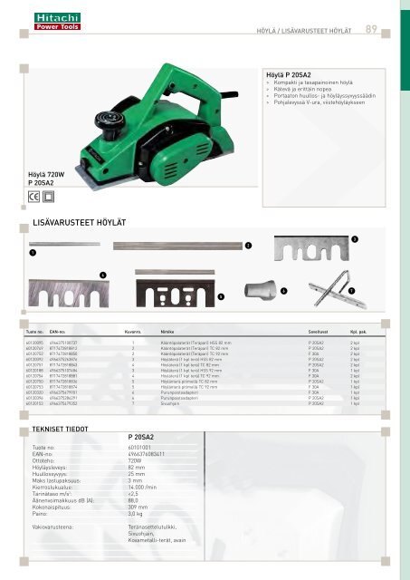 Lataa pdf-tiedosto - Hitachi Power Tools Finland Oy