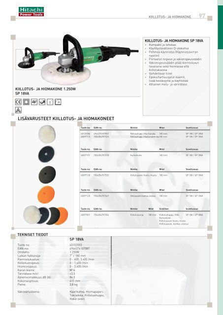 Lataa pdf-tiedosto - Hitachi Power Tools Finland Oy