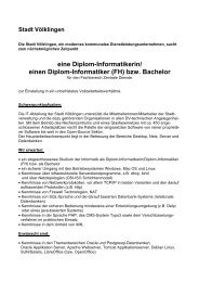 Stellenausschreibung Diplom-Informatiker - Stadt VÃ¶lklingen