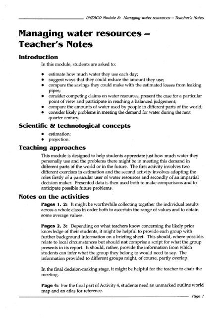 UNESCO resource kit - science and technology educa...