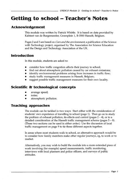 UNESCO resource kit - science and technology educa...