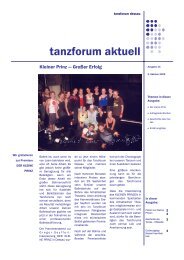 tanzforum aktuell - Tanzforum Dessau