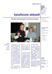 tanzforum aktuell - Tanzforum Dessau