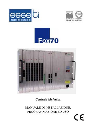 Manuale Fox 70 - Esse-ti Telecomunicazioni