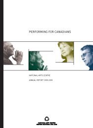 Performing for Canadians - National Arts Centre