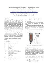 Numerical simulation of powder flow in a thermal plasma reactor ...