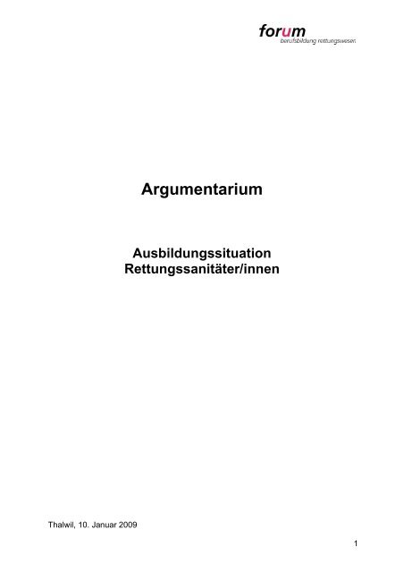 Die Argumentation herunterladen - Vereinigung Rettungssanitäter ...