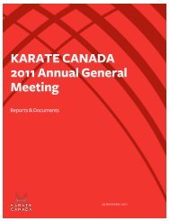 KARATE CANADA 2011 Annual General Meeting