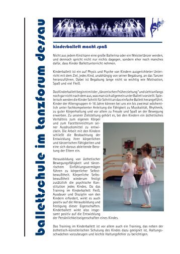 Kinderballett - Tanzforum Dessau