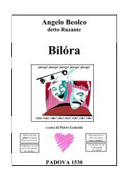 Beolco, Bilora in italiano - Letteratura Italiana