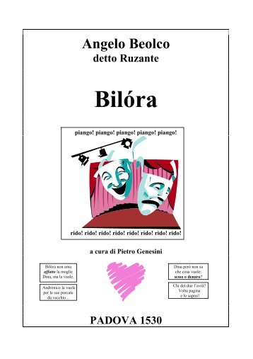 Beolco, Bilora in italiano - Letteratura Italiana