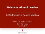 Welcome, Alumni Leaders - Indiana University Alumni Association