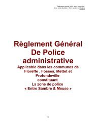 Règlement de police Entre Sambre et Meuse-approuv. CC ... - Floreffe