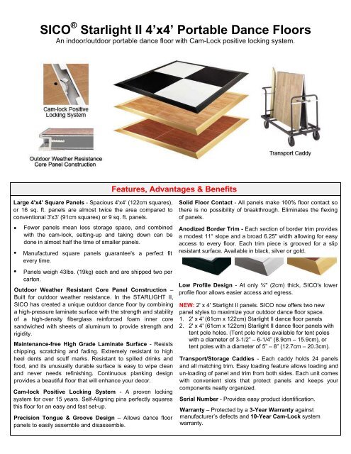 Starlight II Dance Floor Sell Sheet - Sico Inc.