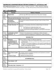 2008 Leadership Retreat Agenda