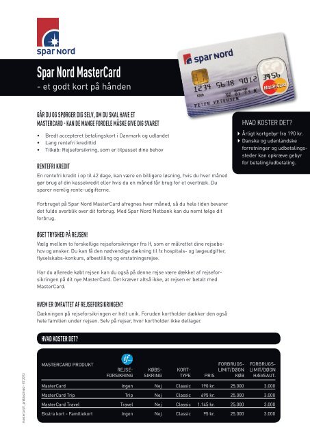 Spar Nord MasterCard (pdf)