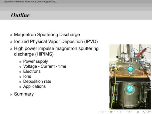 High Power Impulse Magnetron Sputtering (HiPIMS)