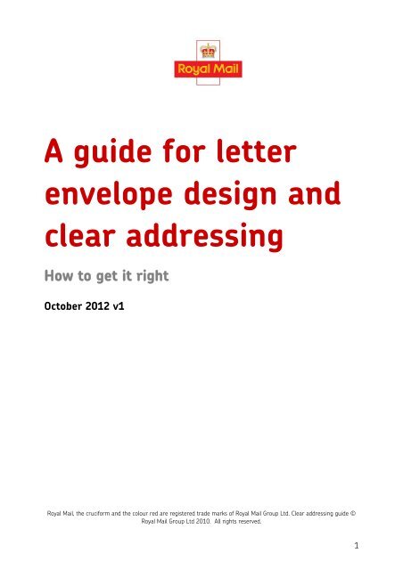 A guide for letter envelope design and clear addressing - Royal Mail
