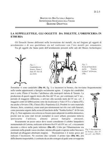 Suppellettili e oreficeria in Etruria - Archeologica Toscana