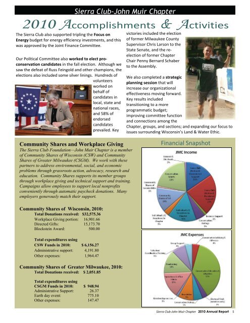 Sierra Club - John Muir Chapter 2010 Annual Report