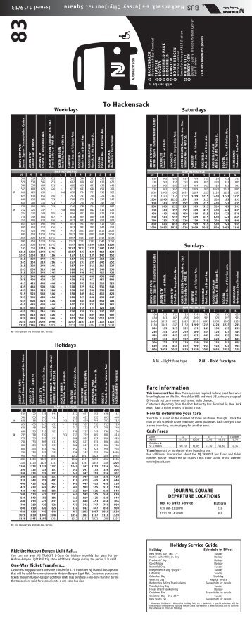To Hackensack - New Jersey Transit