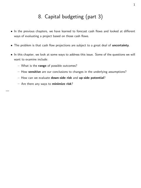 8. Capital budgeting (part 3)