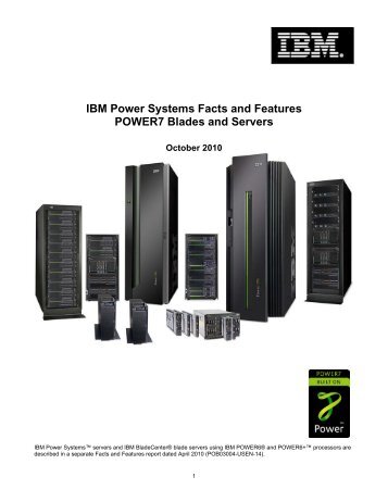IBM Power Systems Facts and Features POWER7 ... - Q Associates