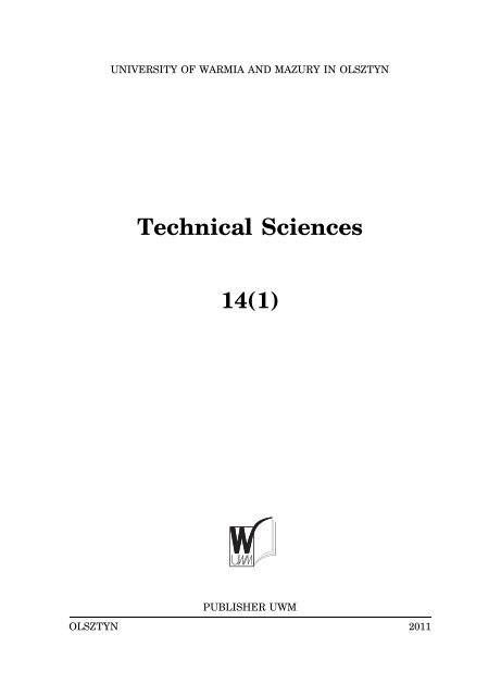 Technical Sciences 14(1) - Uniwersytet WarmiÅsko-Mazurski