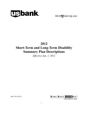 2012 Short-Term and Long-Term Disability Summary Plan - US Bank