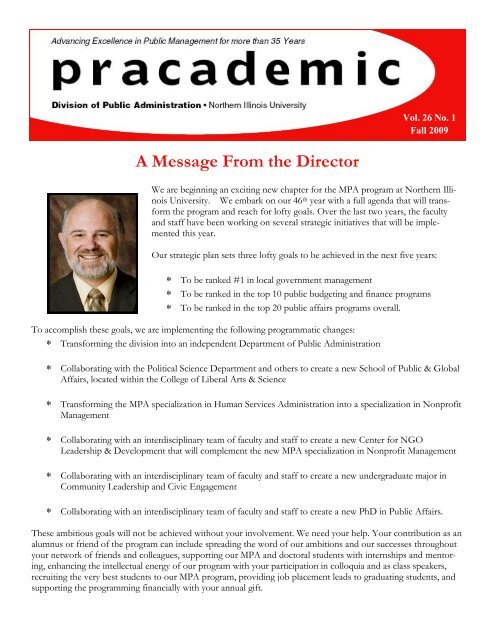 A Message From the Director - Northern Illinois University