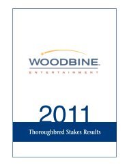 Thoroughbred Stakes Histories - Woodbine Entertainment Group