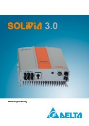 DELTA Solivia 3.0: Bedienungsanleitung und Zertifikat - BayWa r.e.