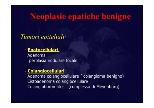 LESIONI EPATICHE BENIGNE