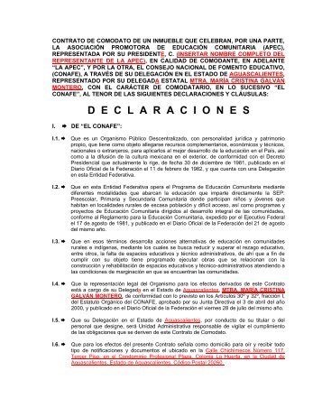Contrato Comodato con APEC - conafe.edu.mx