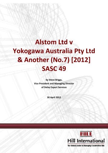 Alstom Ltd v Yokogawa Australia Pty Ltd & Another (No.7) [2012 ...